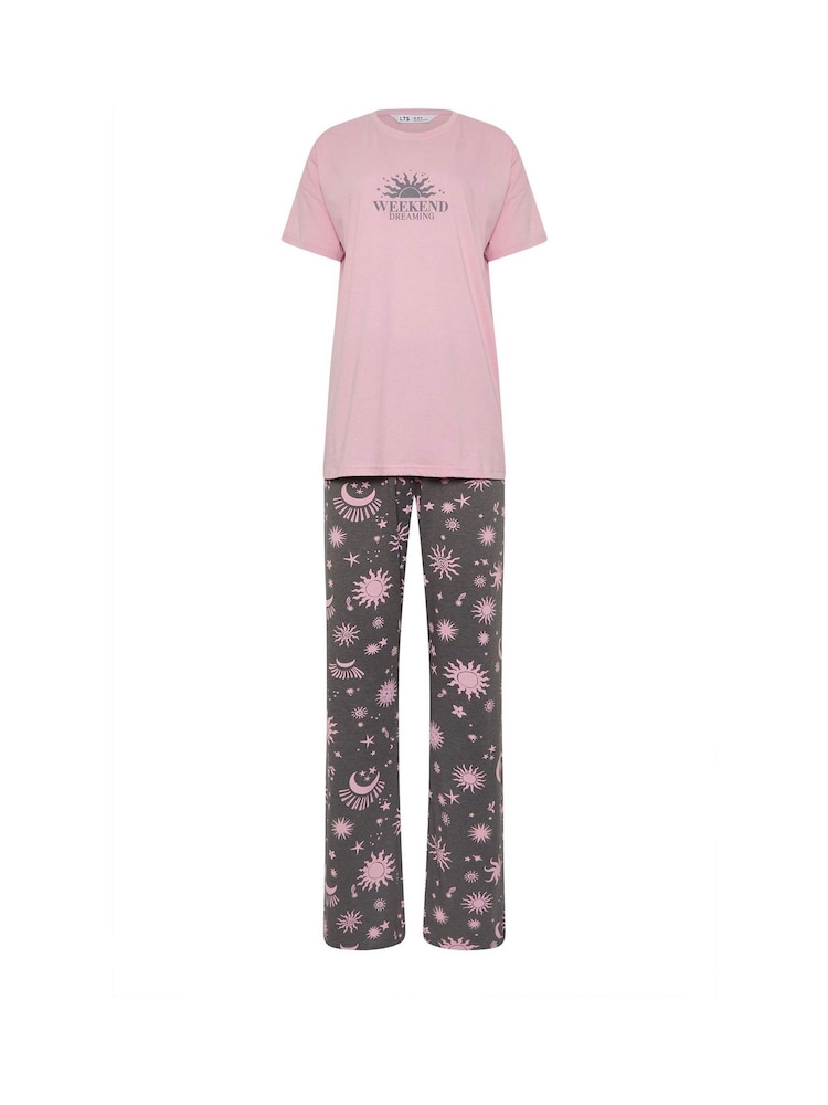 Long Tall Sally Pink Short Sleeve Wide Leg Pyjamas Set - Image 6 of 6 Long Tall Sally Pink Short Sleeve Wide Leg Pyjamas Set - Image 6 of 6