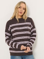 Long Tall Sally Brown Stripe Jumper - Image 1 of 5