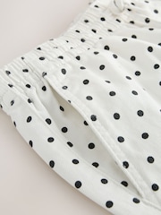 White/Black Polka Dot Drawstring Mini Shorts - Image 6 of 8