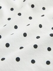 White/Black Polka Dot Drawstring Mini Shorts - Image 8 of 8
