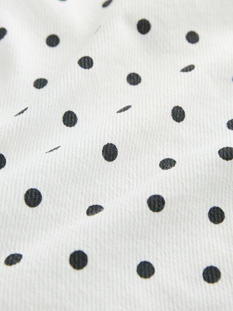 White/Black Polka Dot Drawstring Mini Shorts - Image 8 of 8