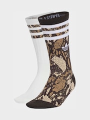 adidas Originals Animal Snake Print Crew Socks 2 Pack - Image 1 of 4