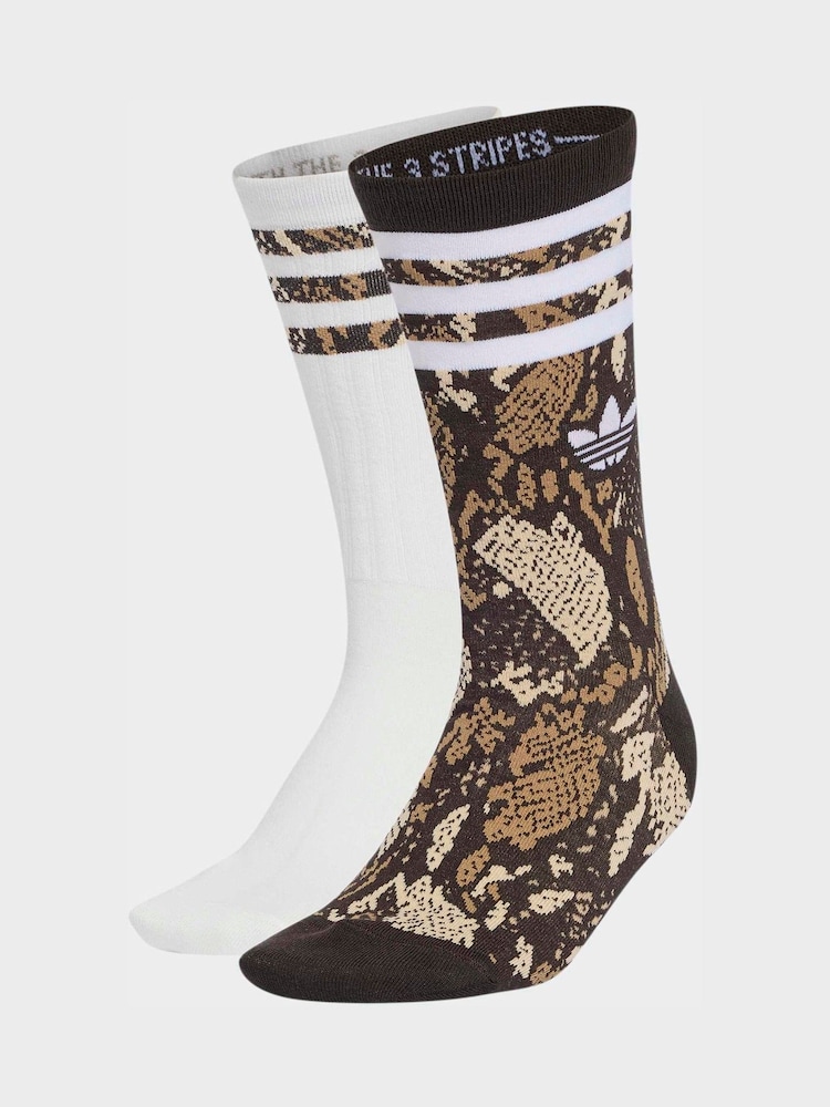 adidas Originals Animal Snake Print Crew Socks 2 Pack - Image 1 of 4