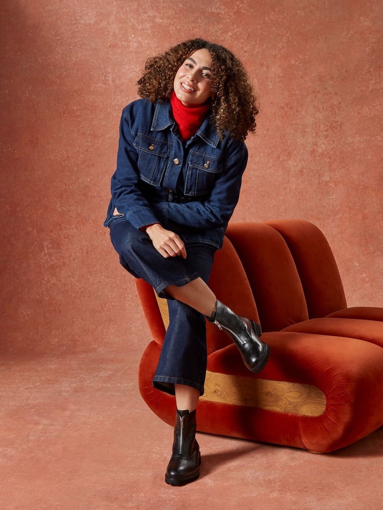 Hush Puppies Black Gena Front Zip Boots - Image 2 of 7 Hush Puppies Black Gena Front Zip Boots - Image 2 of 7