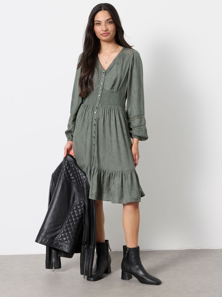 ზეთისხილისფერი მწვანე - FatFace Jacquard Mini Dress - სურათი 1 5-დან