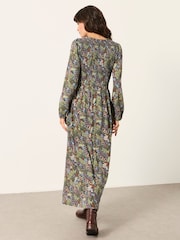 FatFace Demi Navy Decorative Floral Midi Jersey Dress - Image 2 of 6