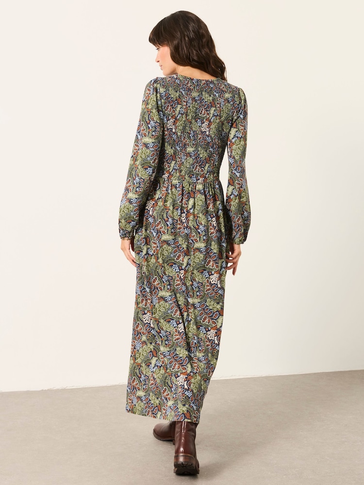 FatFace Demi Navy Decorative Floral Midi Jersey Dress - Image 2 of 6 FatFace Demi Navy Decorative Floral Midi Jersey Dress - Image 2 of 6