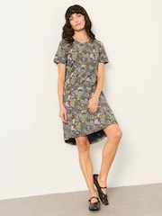 FatFace Simone Navy Decorative Floral Jersey Dress - Image 1 of 6
