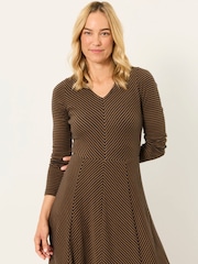 FatFace Polly Navy Stripe Midaxi Jersey Dress - Image 4 of 6