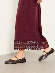 FatFace Sophie Dark Purple Jacquard Midaxi Skirt - Image 3 of 6