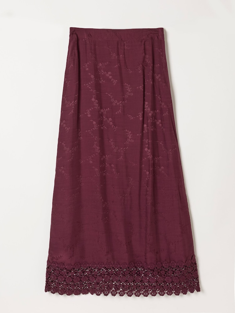 FatFace Sophie Dark Purple Jacquard Midaxi Skirt - Image 6 of 6 FatFace Sophie Dark Purple Jacquard Midaxi Skirt - Image 6 of 6