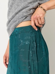 FatFace Sophie Teal Blue Jacquard Midaxi Skirt - Image 3 of 6