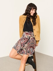 FatFace Ziva Dark Purple Jacquard Skirt - Image 5 of 6