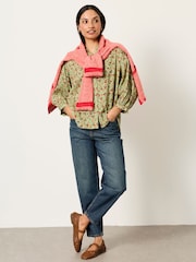 FatFace Ellen Sage Green Acorn Blouse - Image 3 of 7