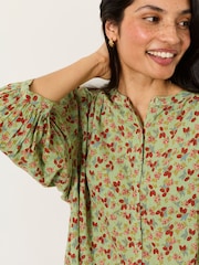 FatFace Ellen Sage Green Acorn Blouse - Image 4 of 7