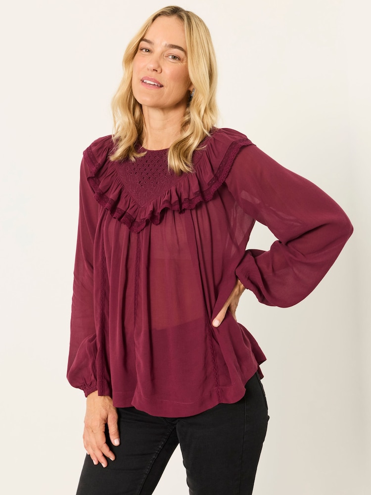 FatFace Ginny Dark Purple Blouse - Image 1 of 5