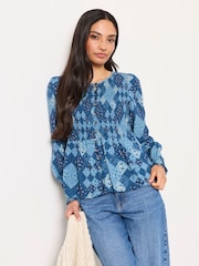 FatFace Riri Blue Patchwork Blouse - Image 1 of 5