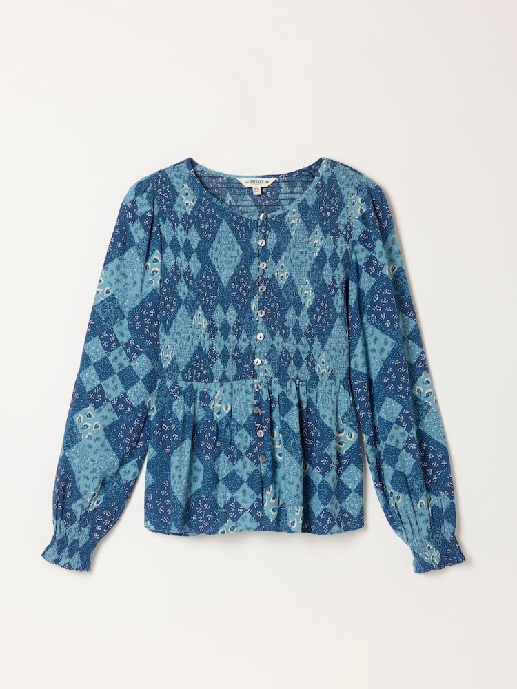FatFace Riri Blue Patchwork Blouse - Image 5 of 5 FatFace Riri Blue Patchwork Blouse - Image 5 of 5