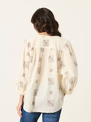 FatFace Ellen Ivory Embroidered Blouse - Image 2 of 5
