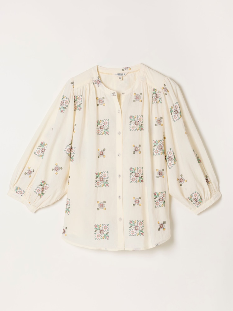 FatFace Ellen Ivory Embroidered Blouse - Image 5 of 5 FatFace Ellen Ivory Embroidered Blouse - Image 5 of 5