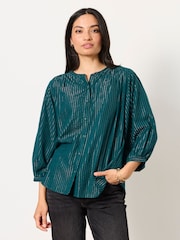 FatFace Ellen Teal Blue Blouse - Image 1 of 5