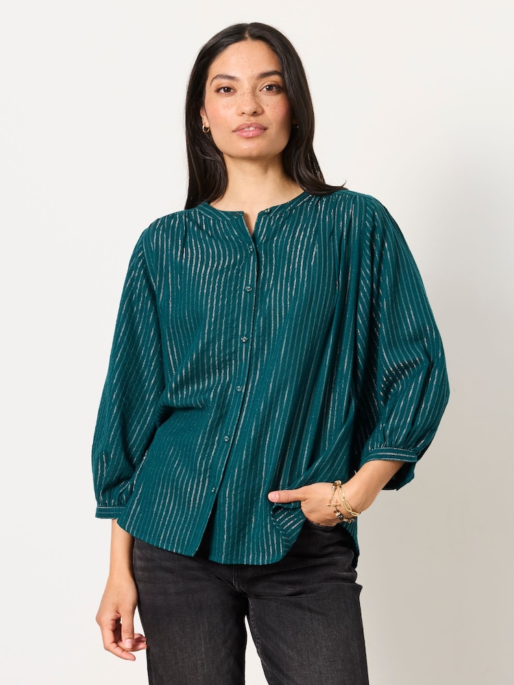 FatFace Ellen Teal Blue Blouse - Image 1 of 5