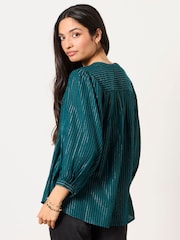 FatFace Ellen Teal Blue Blouse - Image 2 of 5