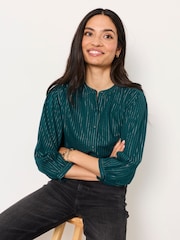 FatFace Ellen Teal Blue Blouse - Image 3 of 5
