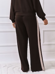 Chelsea Peers Brown Luxe Comfort Scuba Side Stripe Joggers - Image 4 of 5
