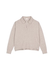 Chelsea Peers Grey Slub Knit Marl V-Neck Sweatshirt - Image 6 of 6
