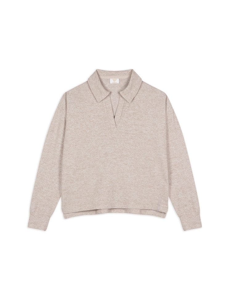Chelsea Peers Grey Slub Knit Marl V-Neck Sweatshirt - Image 6 of 6