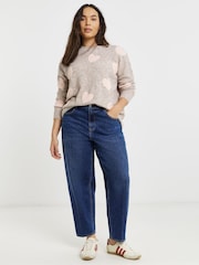 Simply Be Nude Heart Print Jumper - Image 1 of 4