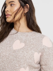 Simply Be Nude Heart Print Jumper - Image 4 of 4