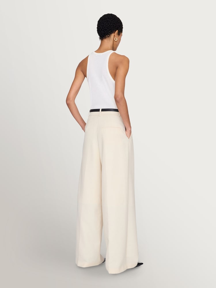 ANINE BING Cream Lou Trousers - Image 2 of 3