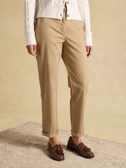 Joules Tan Brown Slim Fit Chino Trouser With Elasticated Waist - Image 1 of 8