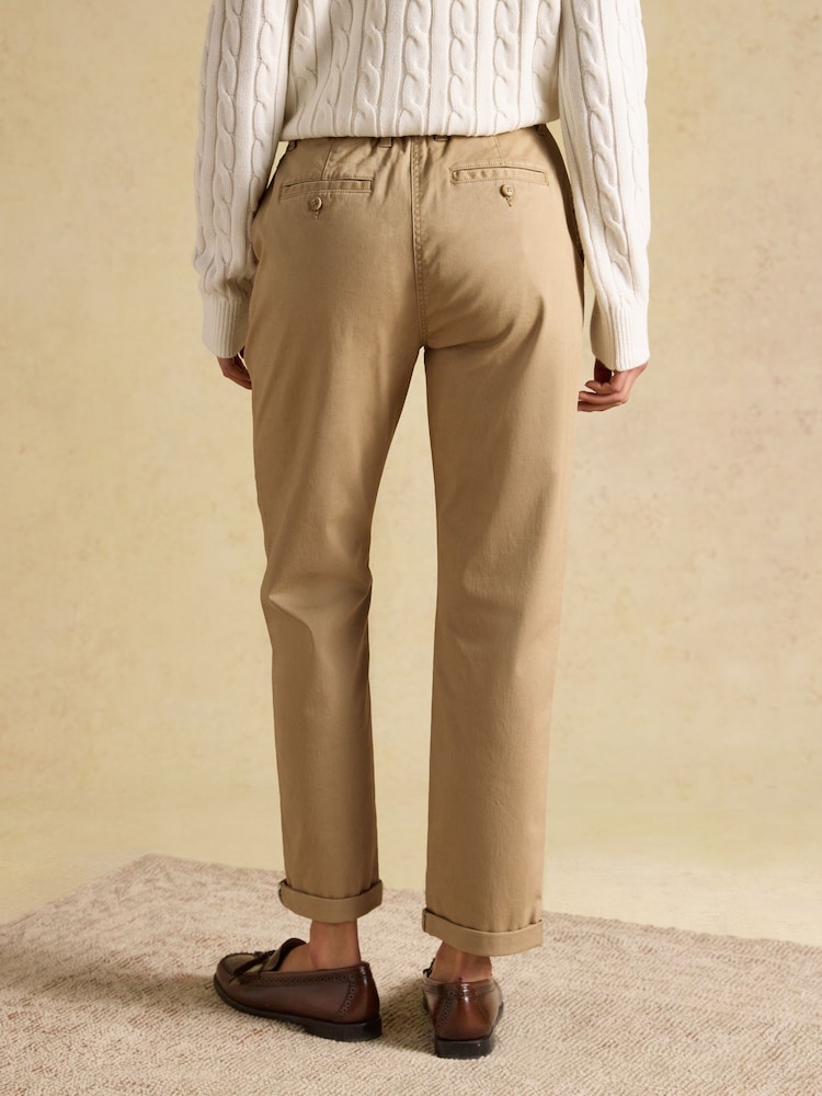 Joules Tan Brown Slim Fit Chino Trouser With Elasticated Waist - Image 2 of 8