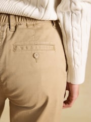 Joules Tan Brown Slim Fit Chino Trouser With Elasticated Waist - Image 7 of 8