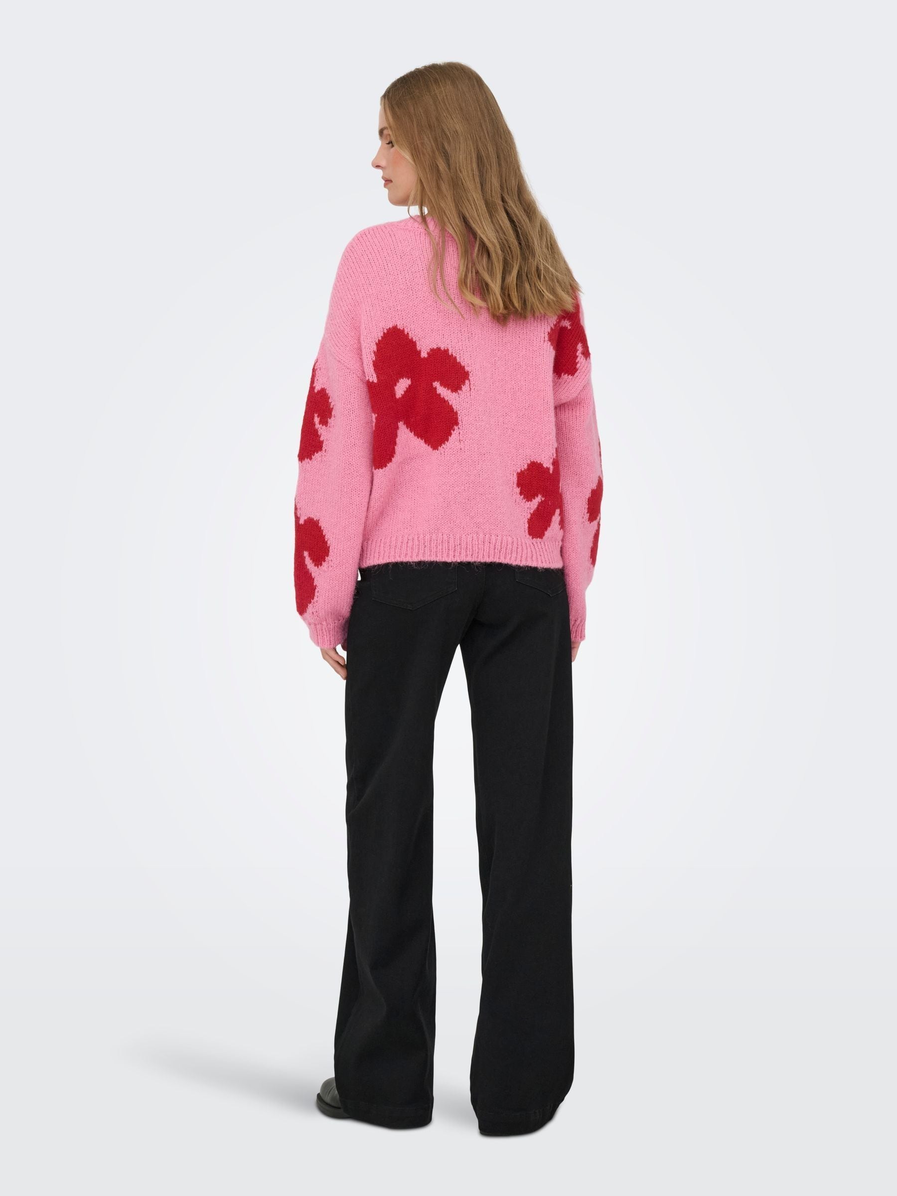 Buy ONLY Pink Cosy Round Neck Flower Knit Jumper from the Next UK