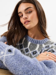 Accessorize Blue Fair Isle Jumper - Image 3 of 4