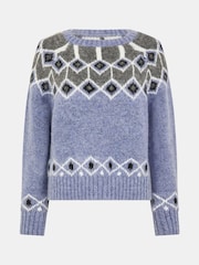 Accessorize Blue Fair Isle Jumper - Image 4 of 4