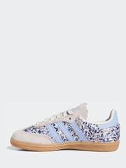 adidas Originals Blue Samba Og X Liberty London Comfort Closure Elastic Lace Trainers - Image 6 of 11