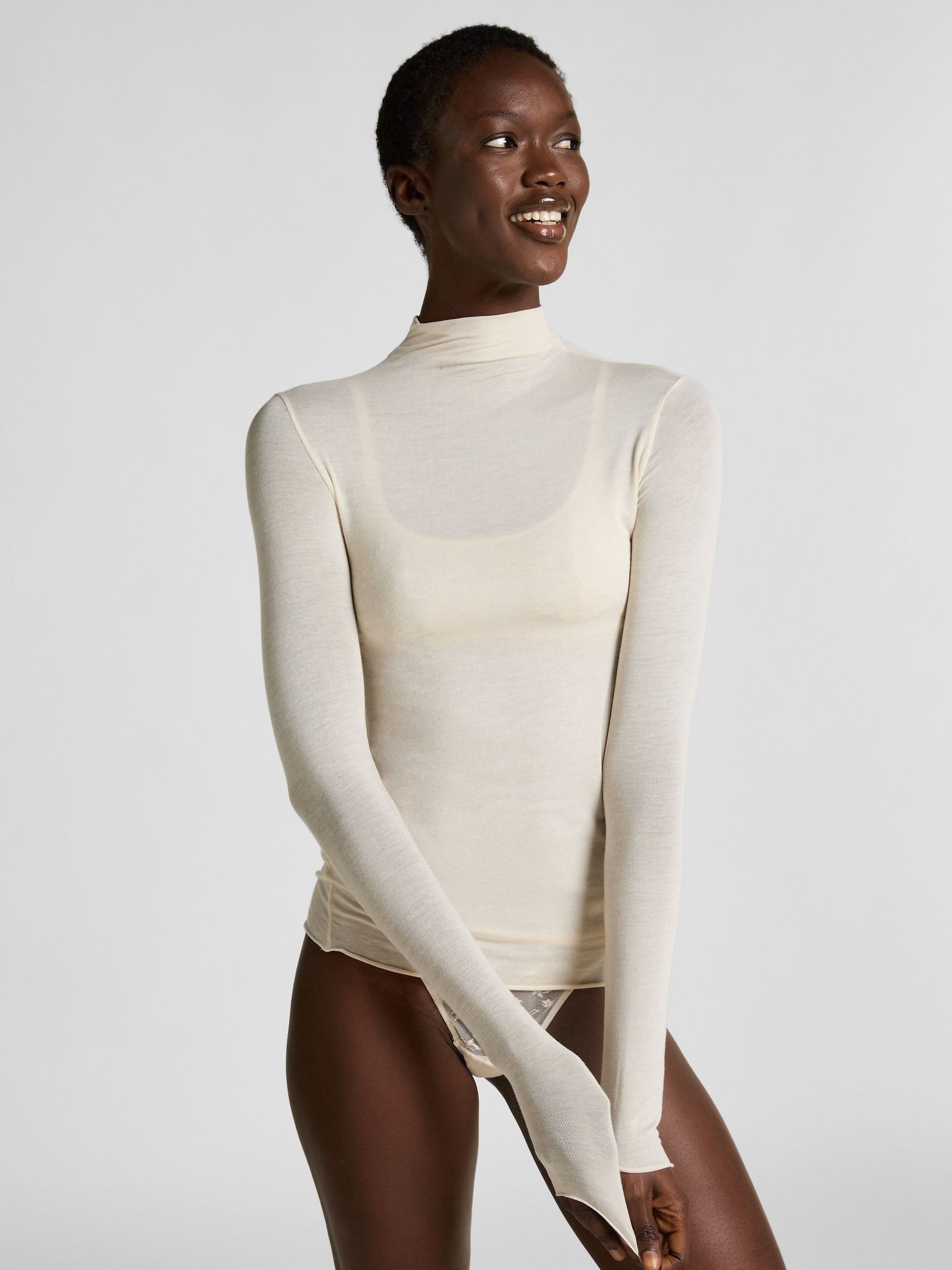 Buy Hunkemoller White Supersoft Turtleneck T-Shirt Thermal Base