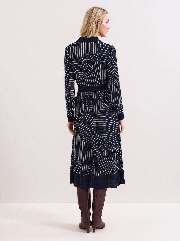 Phase Eight Blue Charlotte Midi Dress - Image 2 of 8