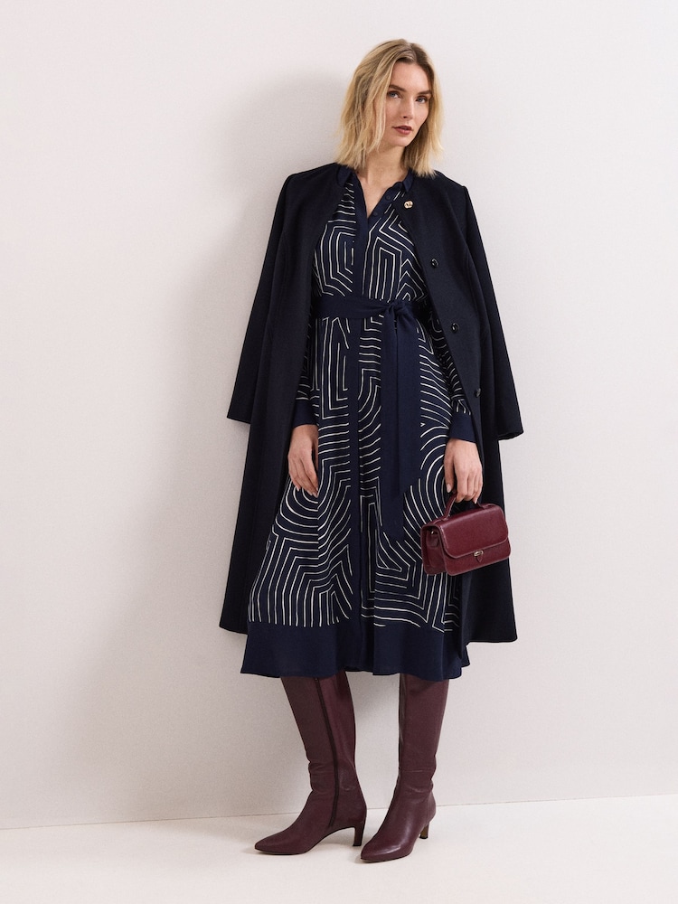 Phase Eight Blue Charlotte Midi Dress - Image 8 of 8