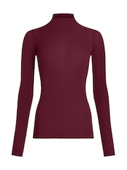 Bordeaux - Hunkemoller T Shirt a collo alto super morbida, strato Base termico con cashmere - Immagine 8 di 8