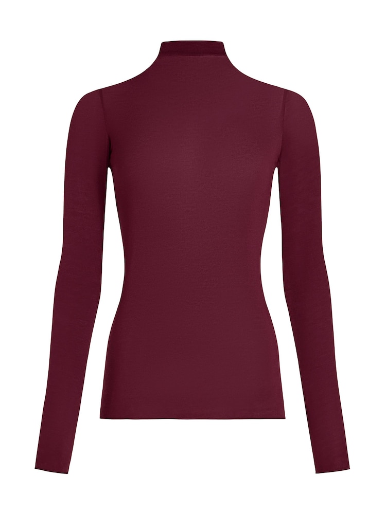 Bordeaux - Hunkemoller T Shirt a collo alto super morbida, strato Base termico con cashmere - Immagine 8 di 8