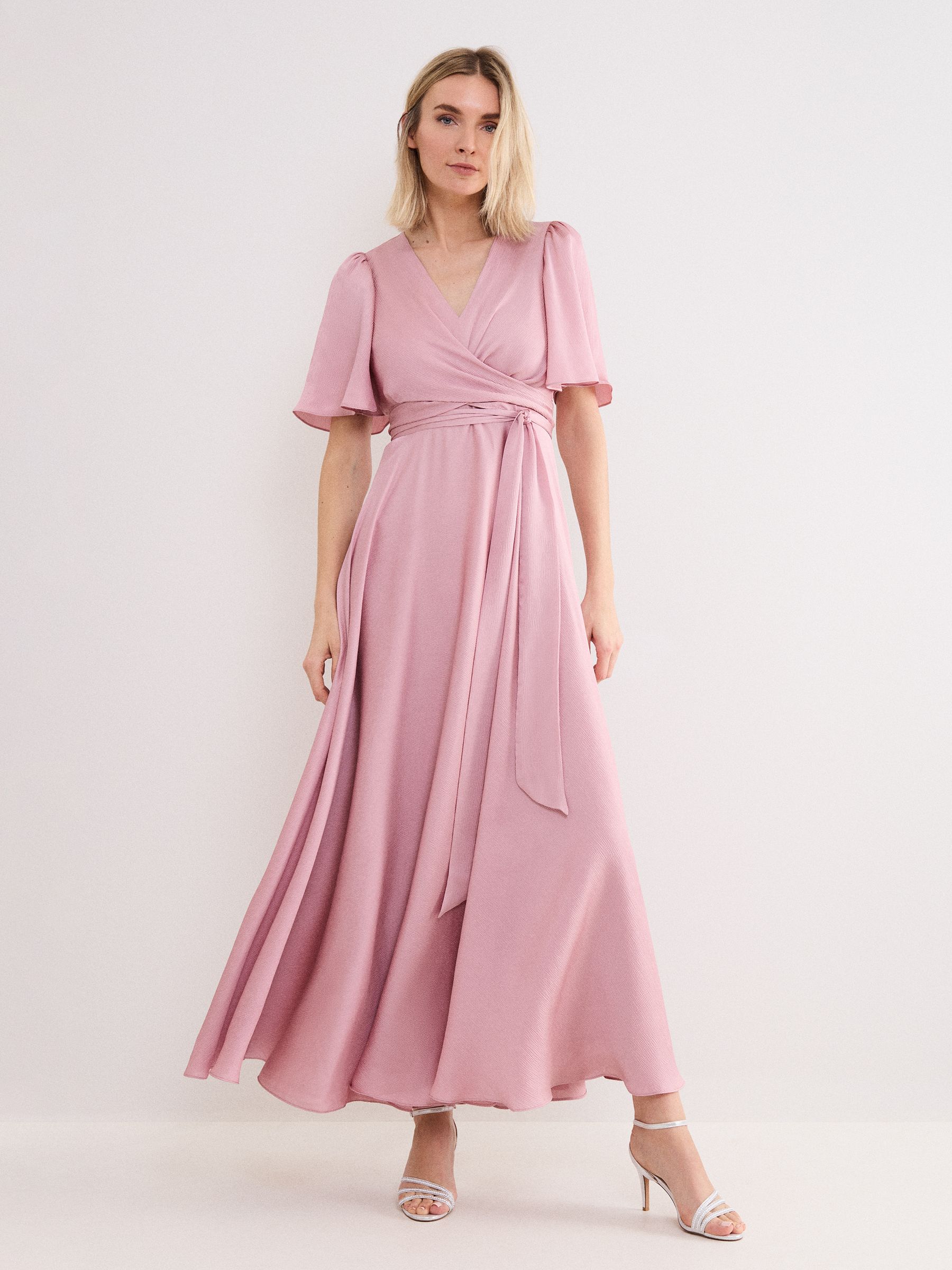 next pink wrap dress Buy Girl In Mind Pink Priscilla Wrap Over Ruched Detail Midi Dress from Next  USA