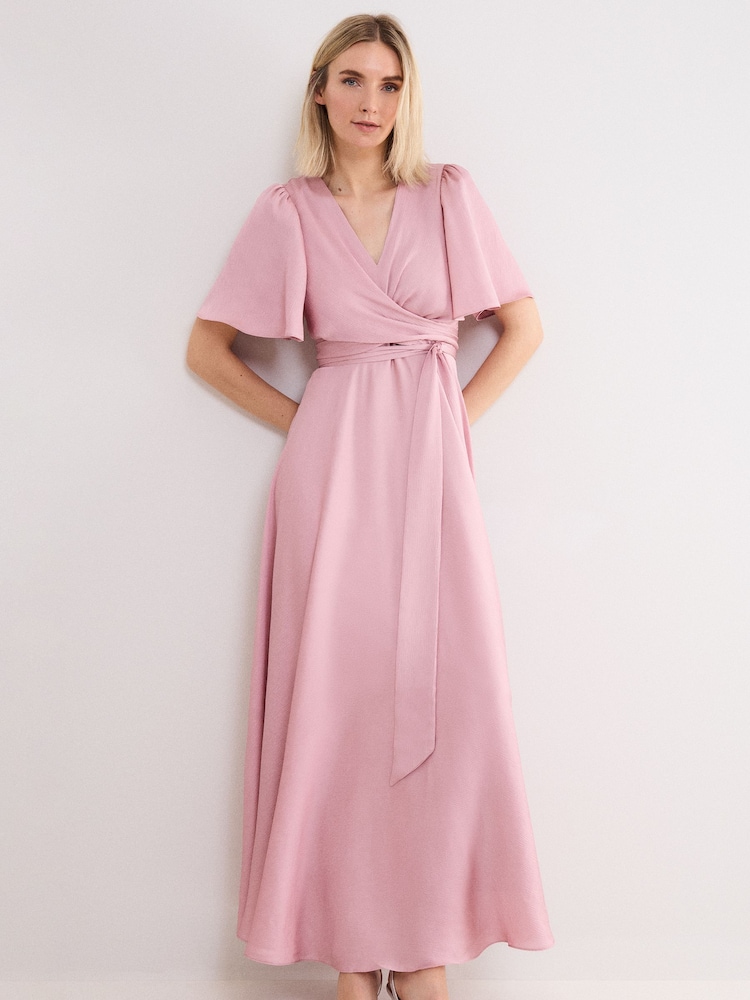Womens Phase Eight Pink Abbie Wrap Dress US 10 Womens Phase Eight Pink Abbie Wrap Dress US 10