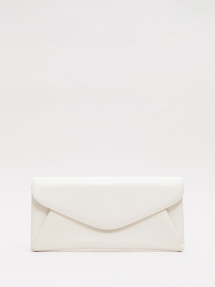 Phase Eight Cream Leather Clutch Bag - Image 1 of 8 Phase Eight Cream Leather Clutch Bag - Image 1 of 8