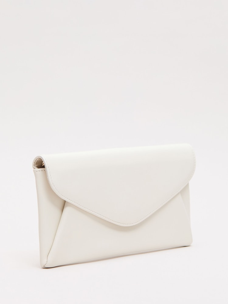 Phase Eight Cream Leather Clutch Bag - Image 2 of 8 Phase Eight Cream Leather Clutch Bag - Image 2 of 8